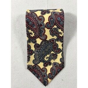 Vintage Keith Daniels Yellow Paisley Silk Necktie